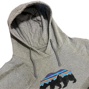 Patagonia Uprisal Hoody Size Women’s XL Gray Pullover Sweatshirt Hiking Bear
